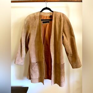 Vintage Dana Brooke Women’s Blazer Jacket Leather Silky Pig Suede Size 10
